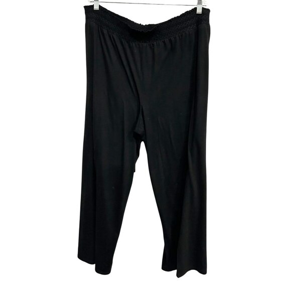 JohnPaulRichard Womans Black Wide-Leg Elastic Waist Pants Size 2X - Picture 1 of 9